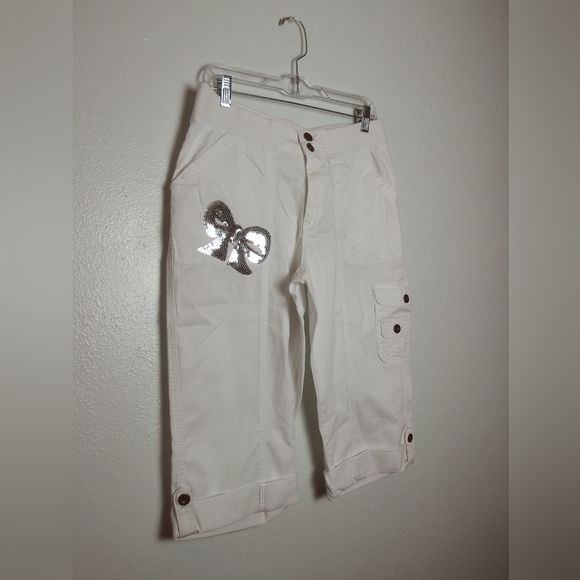 Lee 1889 Y2K Relaxed Fit Capri Pant Women's Size 12 White - Picture 2 of 7
